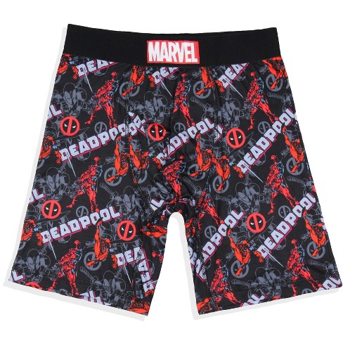 Marvel Comics Men's Deadpool Allover Tag-free Boxers Underwear Boxer Briefs  Black : Target