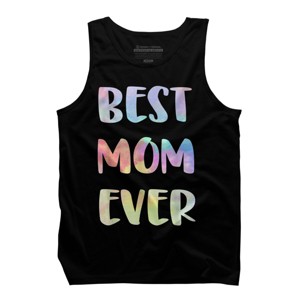 Men's Design By Humans Best Mom Ever Rainbow Bubble Text By MiuMiuShop Tank Top - 1 of 2