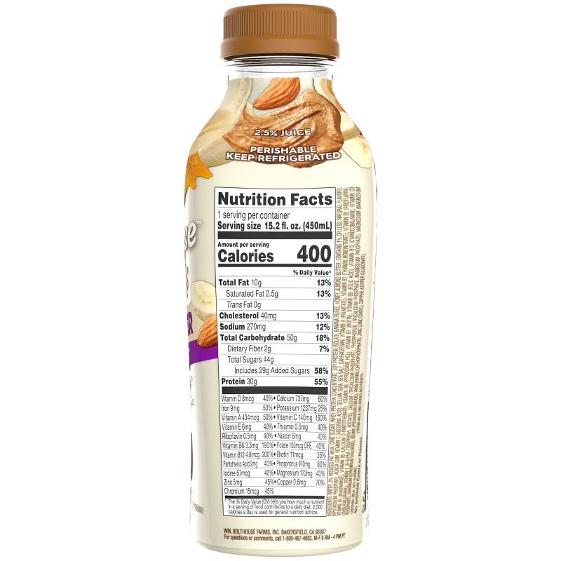 Bolthouse Farms Nut Butter Protein Plus Banana Honey Shake - 15.2 fl oz, 2 of 5