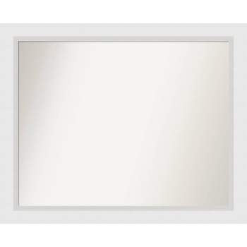 32" x 26" Non-Beveled Blanco White Wood Wall Mirror - Amanti Art