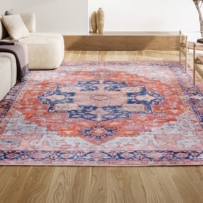 Maris Ornate Medallion Washable Area Rug - JONATHAN Y
