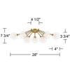 Possini Euro Design Spheres Modern Ceiling Light Flush Mount Fixture 28" Wide Warm Brass 9-Light LED Clear Globe Glass for Bedroom Kitchen Living Room - 4 of 4