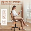 Bestier Bentwood Ergonomic Armless Home Office Desk Chair, Comfy Table Chair with Lumbar Support, PU Leather Height Adjustable Task Chair with Wheels - 3 of 4