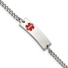 Chisel Stainless Steel Polished with Red Enamel Medical ID 8.75" Curb Chain Bracelet - 2 of 4