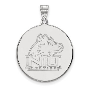 Black Bow Jewelry Sterling Silver Northern Illinois Huskies NCAA Extra Large Pendant - 1 of 3