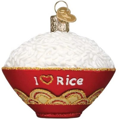 Old World Christmas Blown Glass Ornament for Christmas Tree, Bowl of Rice
