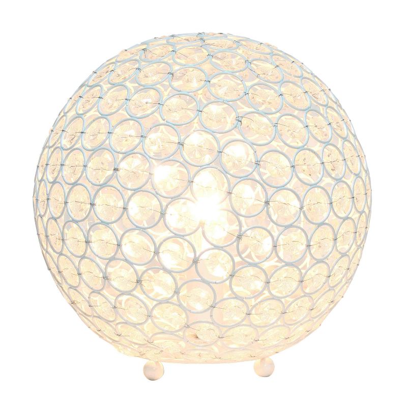 10" Elipse Medium Contemporary Metal Crystal Round Orb Table Lamp - Lalia Home, 2 of 10