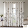 VYNXARIA 50x84" Modern Gray Botanical Burnout Curtain Panel - 65% Rayon, 35% Polyester(2 Pcs Window Panels) - 4 of 4