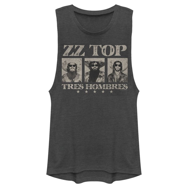 Juniors Womens ZZ TOP Tres Hombres Festival Muscle Tee, 1 of 5