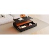 Okak 47.2" Modern LED Coffee Table, Smart Dimming Rectangular Center Table with 2 Hidden Drawers & Touch Control for Living Room/Home Theater - 3 of 4