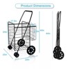 SKONYON Folding Shopping Cart with Swivel Wheels 100 lbs Weight Capacity - 4 of 4