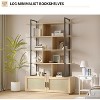 5 Tier Tall Bookshelf with Open Display Shelves, 71 Inch Rattan Classical Book Shelf with Storage, for Living Room, Home Office - 4 of 4