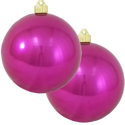 Christmas by Krebs 2ct Tutti Frutti pink shatterproof christmas ball ornament  6" (150mm)