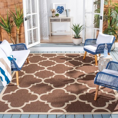 Dark Brown Synthetic 9' x 12' Easy-Care Outdoor Rug