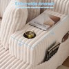 Mjkone 1PC Corduroy Sleeper Sofa Chair,51"Single Seat Chaise Lounge Chair With Pillows,Wide Armrest,Cup Holder,Storage - 3 of 4