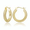 Guili Textured Elegance 14K Gold Plated Ribbed Hoop Earrings, a Fashionable Statement Accessory That Blends Boldness and Classic Timeless Appeal - 2 of 4