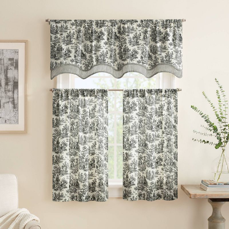 2pk 52&#34;x36&#34; Charmed Life Floral Curtain Tiers Gray - Waverly, 3 of 6