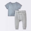 Baby Striped Modal Ribbed T-Shirt & Pants Set - Cloud Island™ - 2 of 4