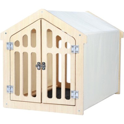 Indoor Dog House for Small & Medium Dogs, White, 25" H x 22" W x 32" D ¨C Cozy Home Pet Shelter (20¨C50 lbs)