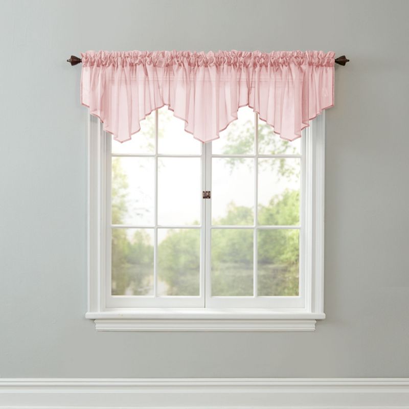 BrylaneHome  Sheer Voile Ascot Valance Window Curtain, 1 of 2