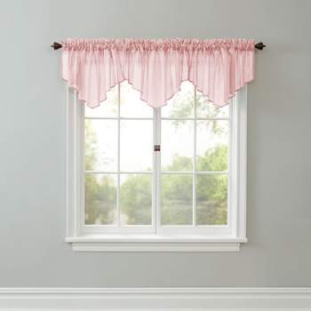 BrylaneHome  Sheer Voile Ascot Valance Window Curtain