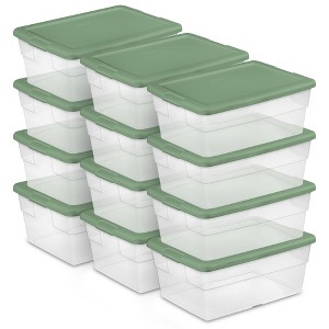 Sterilite 16 Qt Clear Plastic Storage Tote Home Organizer Bins w/Lid (24 Pack) - 1 of 4