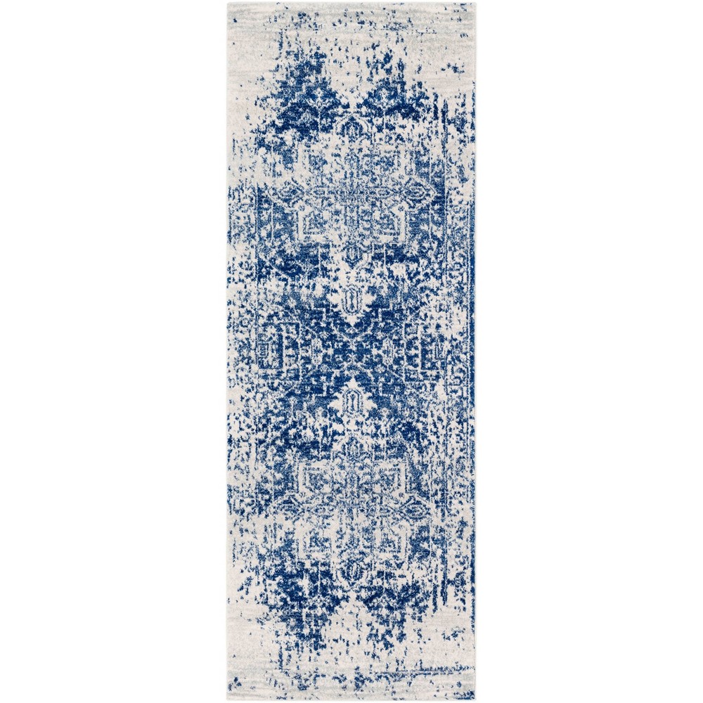 Photos - Area Rug Livabliss 2'7"x7'3" Worsham Traditional Rug Blue