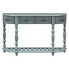 HDZNVF 52 inch Console Table Sofa Table Entryway Table for Hallway Living Room with 4 Drawers and 1 Shelf, Antique Blue - 3 of 4
