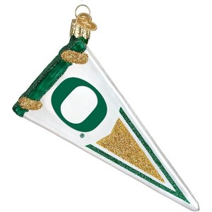 Old World Christmas Blown Glass Ornament for Christmas Tree, Oregon Ducks Pennant - 1 of 4