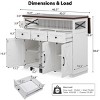 Kitchen Carts and Islands with Power Outlet and Drop Leaf, Rolling Storage Cart with Bead Accents, 3 Drawers and 3 Doors for Home-The Pop Home - 4 of 4