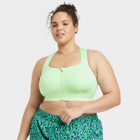 Women's Sculpt High Support Zip-Front Sports Bra - All In Motion™ Light  Green 42C