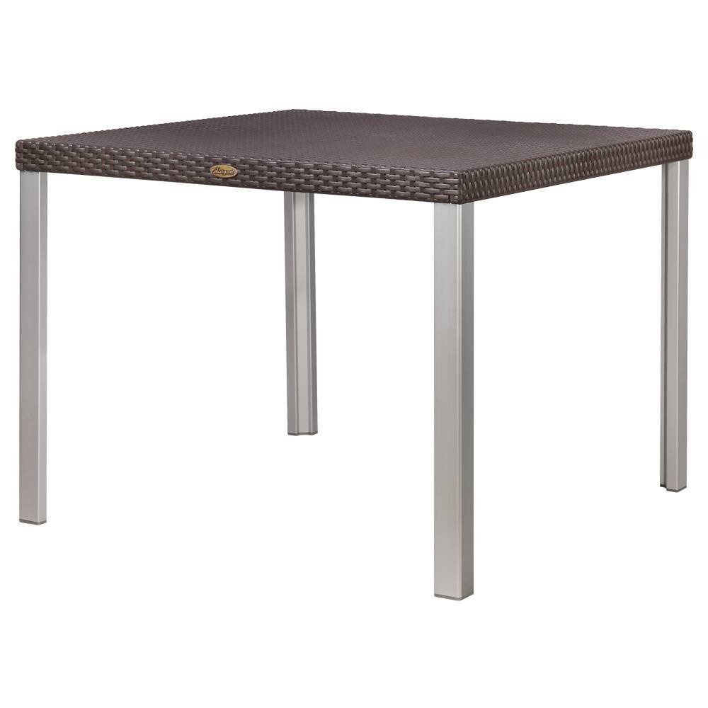 Oslo Rattan Square Dining Table with Aluminum Legs Brown Lagoon