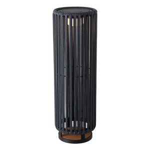 JONATHAN Y Sawara Modern Minimalist Faux Rattan Integrated Indoor/Outdoor LED Solar Powered Lantern - 1 of 4