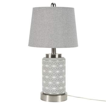 21" Grey/White Patterned Concrete Table Lamp - Nourison