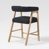 Saracina Home Modern Solid Wood Counter Height Barstool with Curved Back and Boucle Upholstery - 4 of 4