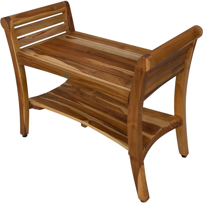 30&#34; Symmetry ED932 Wide Teak Shower Bench with Handles - EcoDecors, 1 of 10