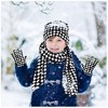 Girl's 6-12 Black And White Checkered Fleece 3-Piece gloves scarf Hat Winter Set - 3 of 3