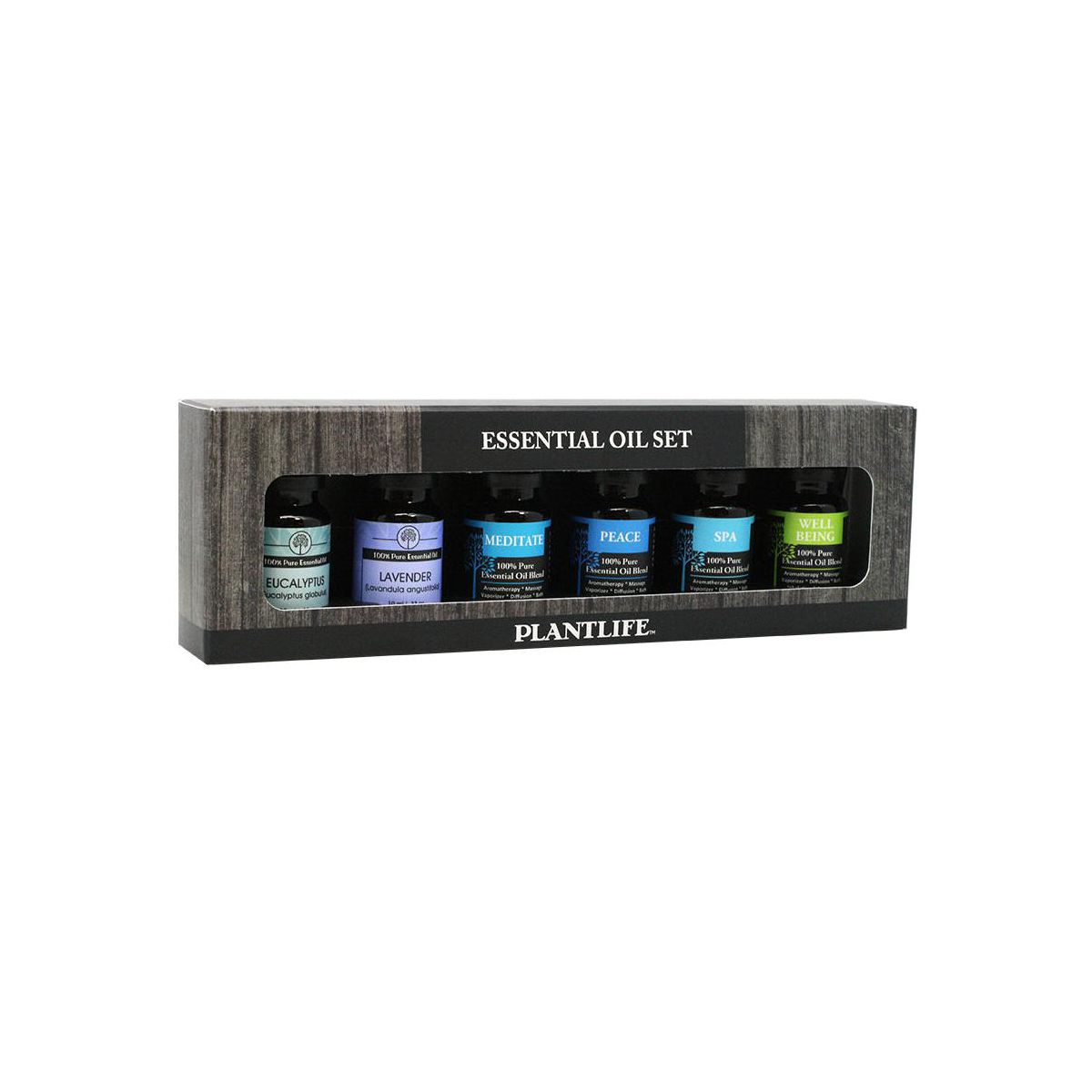 Plantlife Spa @ Home Essential Oil Gift Set – 6 Essential Oils, 10 ml Each, 100% Pure, Therapeutic Grade, No Additives or Fillers