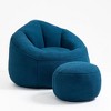 CAVINAS Bean Bag Chair Floor Chair with Upholstered Footrest Comfy Chair with Memory Foam for Living Room, Bedroom - 3 of 4