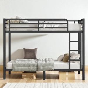 Mshliw Metal Twin XL/Full/Full XL/Queen Bunk Bed for Teens and Adults, Heavy-Duty Space-Saving Bunk Bed Frame with Guardrails, Noise-Free Design - 1 of 4