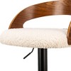 Nordlys Set of 2 Wood and White Bouclé Bar Stools Modern Design Style Upholstery Dining Room - 3 of 4