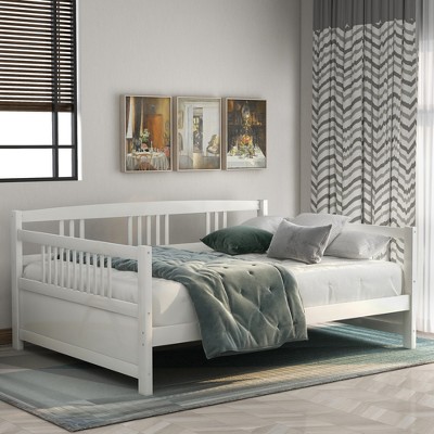 Full Size Wood Daybed With Support Leg White-modernluxe : Target