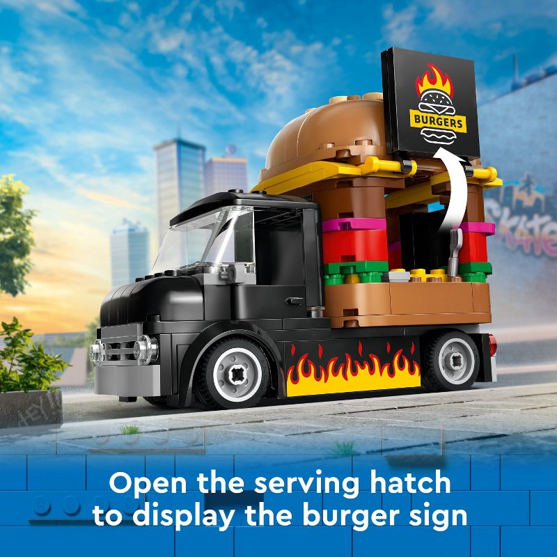 LEGO City Burger Truck Toy Building Set, Pretend Play Toy 60404, 5 of 11