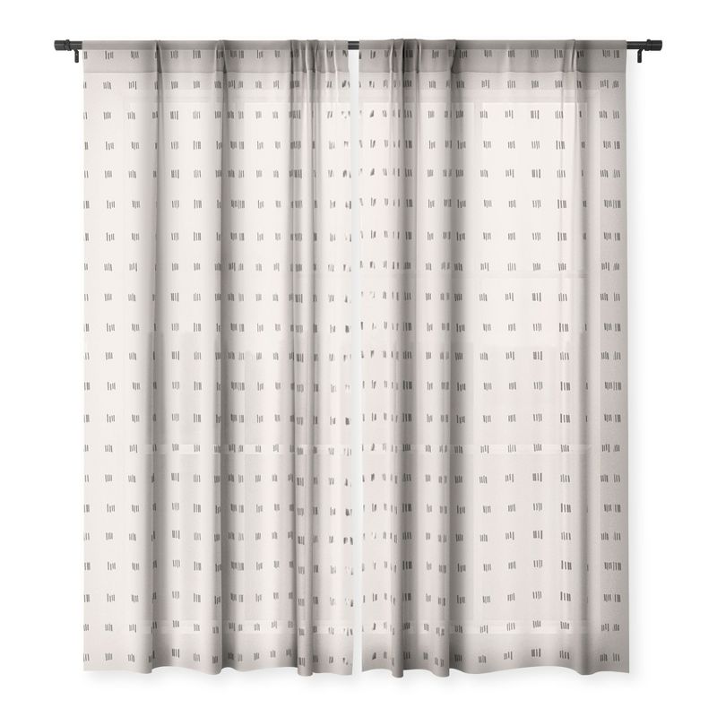Urban Wild Studio desert check small charcoal Single Panel Sheer Window Curtain - Deny Designs, 3 of 4