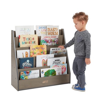 Gray Birch Kids Book Display Stand with Storage