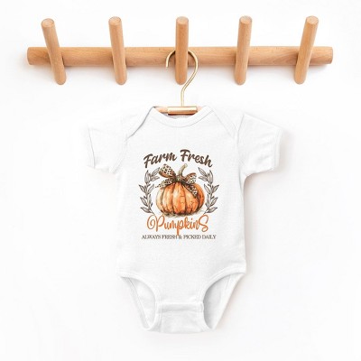 The Juniper Shop Coquette Farm Fresh Pumpkin Baby Bodysuit