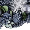 Northlight Pinecones, Ornaments and Pine Needles Christmas Wreath - 10" - Unlit - Blue - 3 of 3