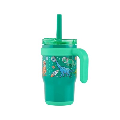 Reduce 14oz Coldee Vacuum Insulated Stainless Steel Straw Tumbler Bright Green: Kids Leakproof & Spillproof Cup