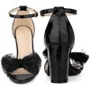 BLISSFUL STEP Women's Mesh Bow Tie Ankle Strap Chunky Heel Sandals - 2 of 3
