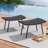 Costway Set of 2 Patio Rattan Ottoman with Padded Quick Dry Foam & Heavy-Duty Metal Legs - 2 of 4